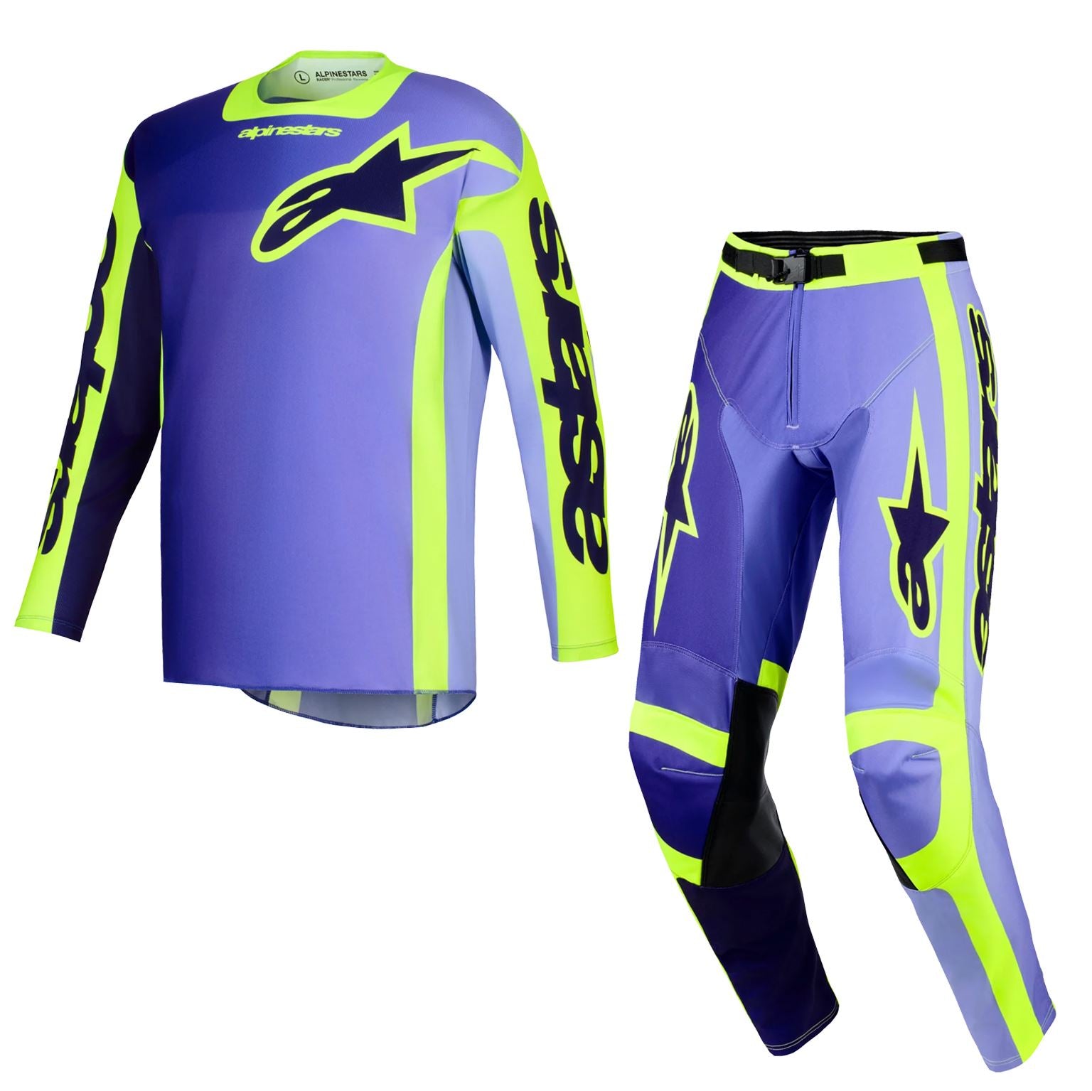 Alpinestars 2026 Racer Portl Motocross Combo Kit Purple Yellow Flo